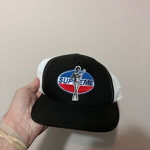 Supreme Black and White Mesh Cap